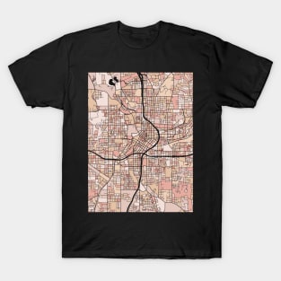 Atlanta Map Pattern in Soft Pink Pastels T-Shirt